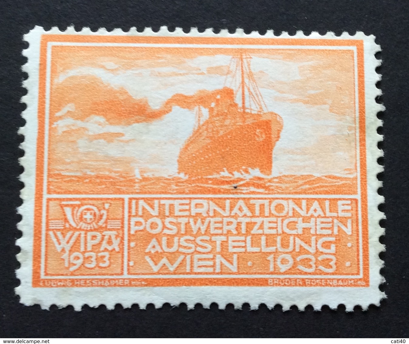 WIPA 1933 INTERNATIONALE POSTWERTZEICHEN AUSSTELLUNG  WIEN 1933  TRANSATLANTICO - Erinnofilia