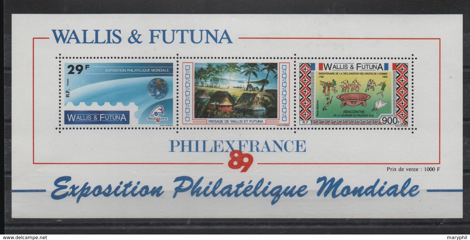 WALLIS ET FUTUNA   BF N° 4 ** -  BICENTENAIRE PHILEX 89 - Blocks & Sheetlets