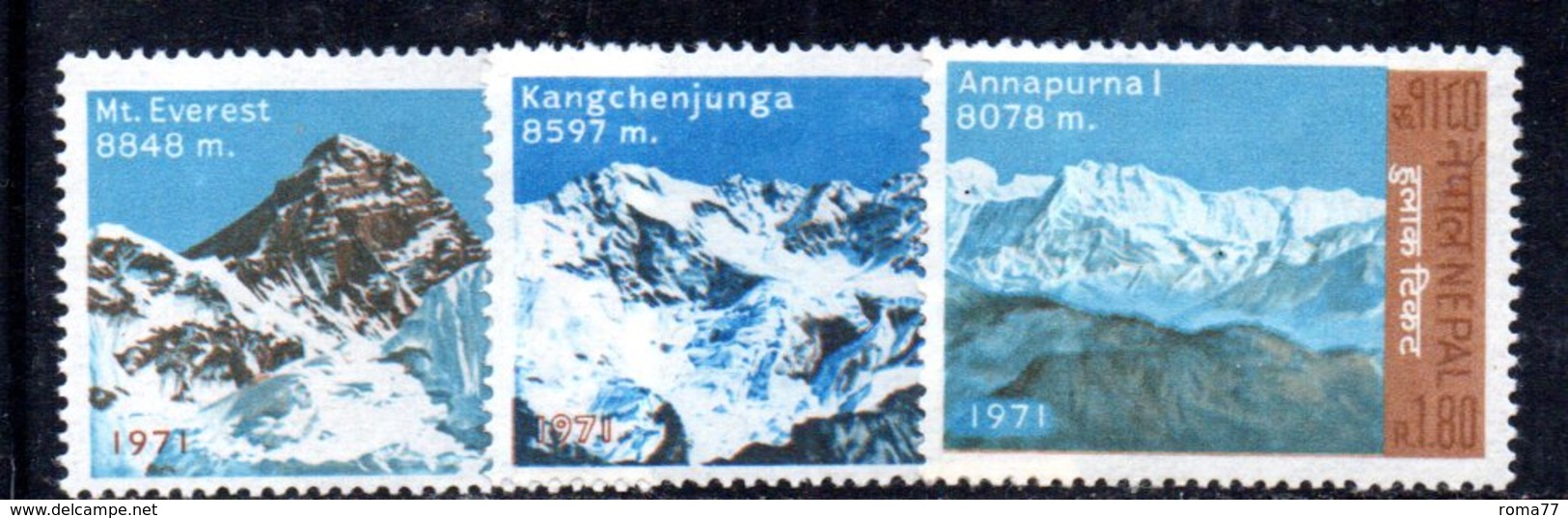 APR563 - NEPAL 1971 ,  Yvert N. 242/244  ***  MNH  Turismo - Nepal