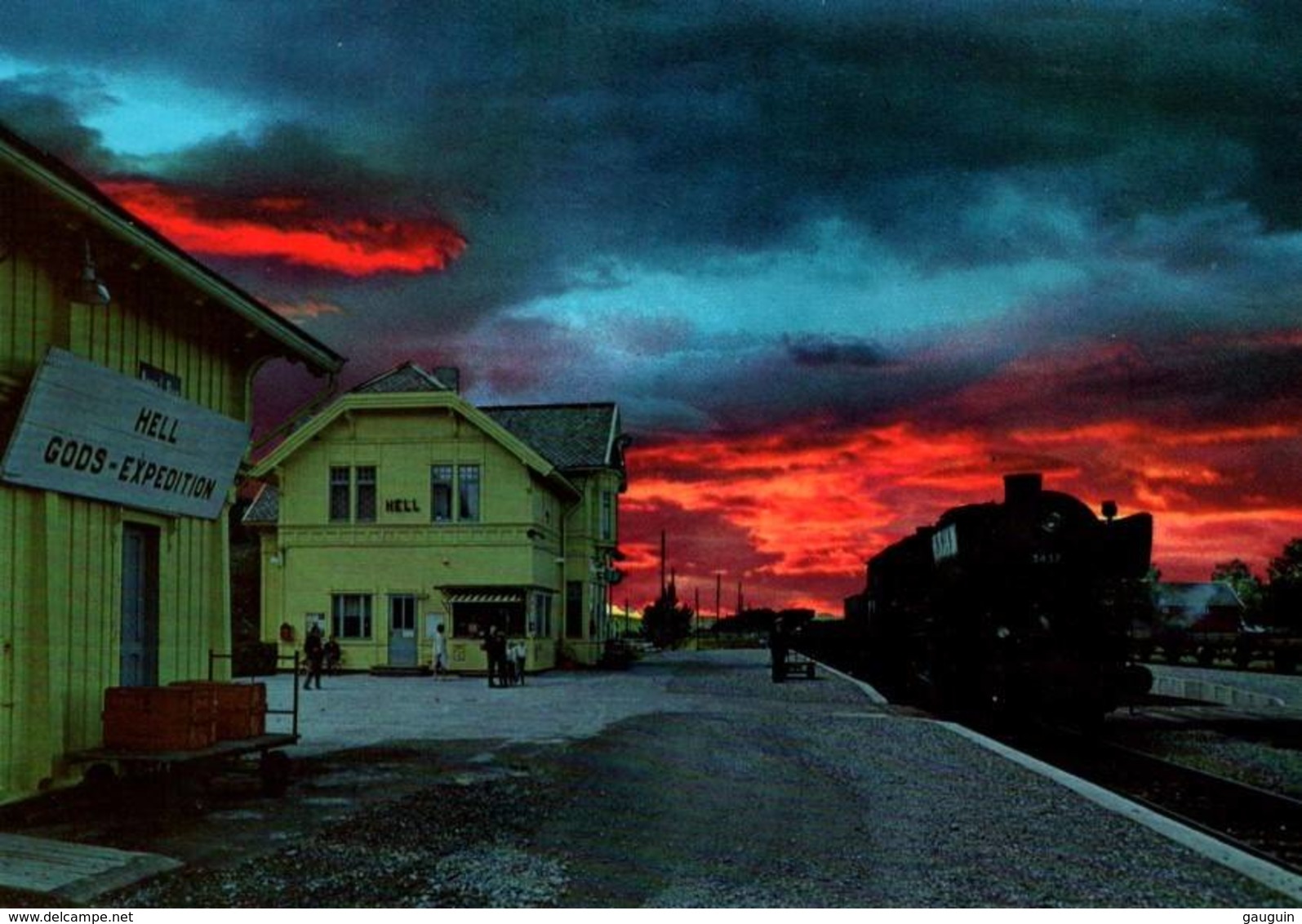 CPM - HELL - Vue De La Gare  ... (Train) - Noorwegen