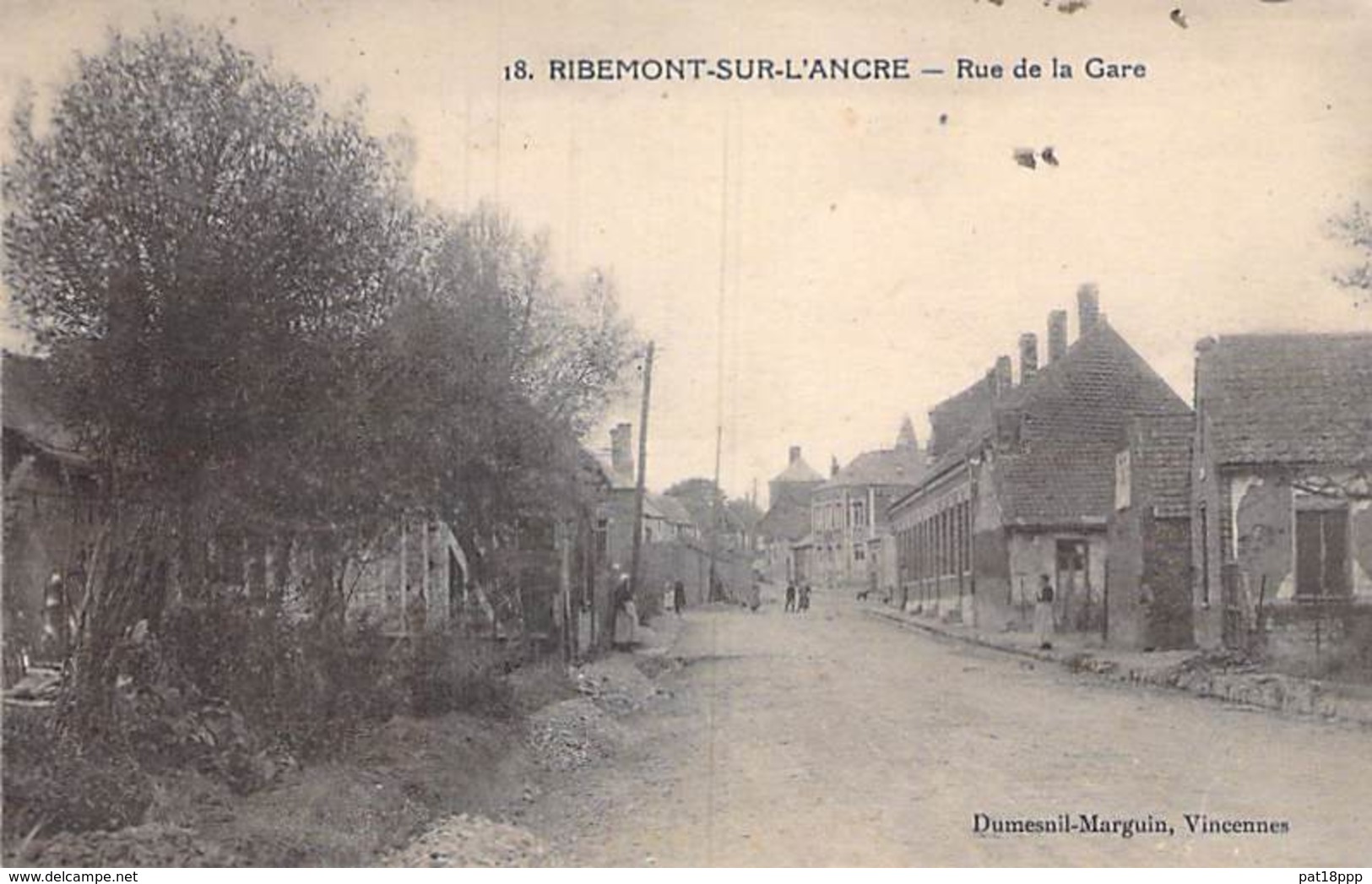 80 - RIBEMONT SUR L'ANCRE : Rue De La Gare - CPA - Somme - Autres & Non Classés