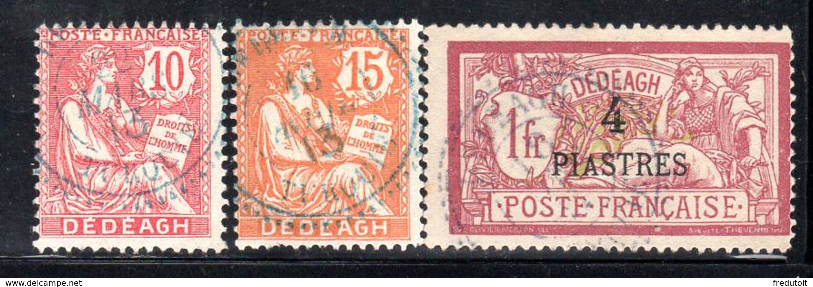 DEDEAGH - N°11+12+15 Obl  (1902-11) - Usati