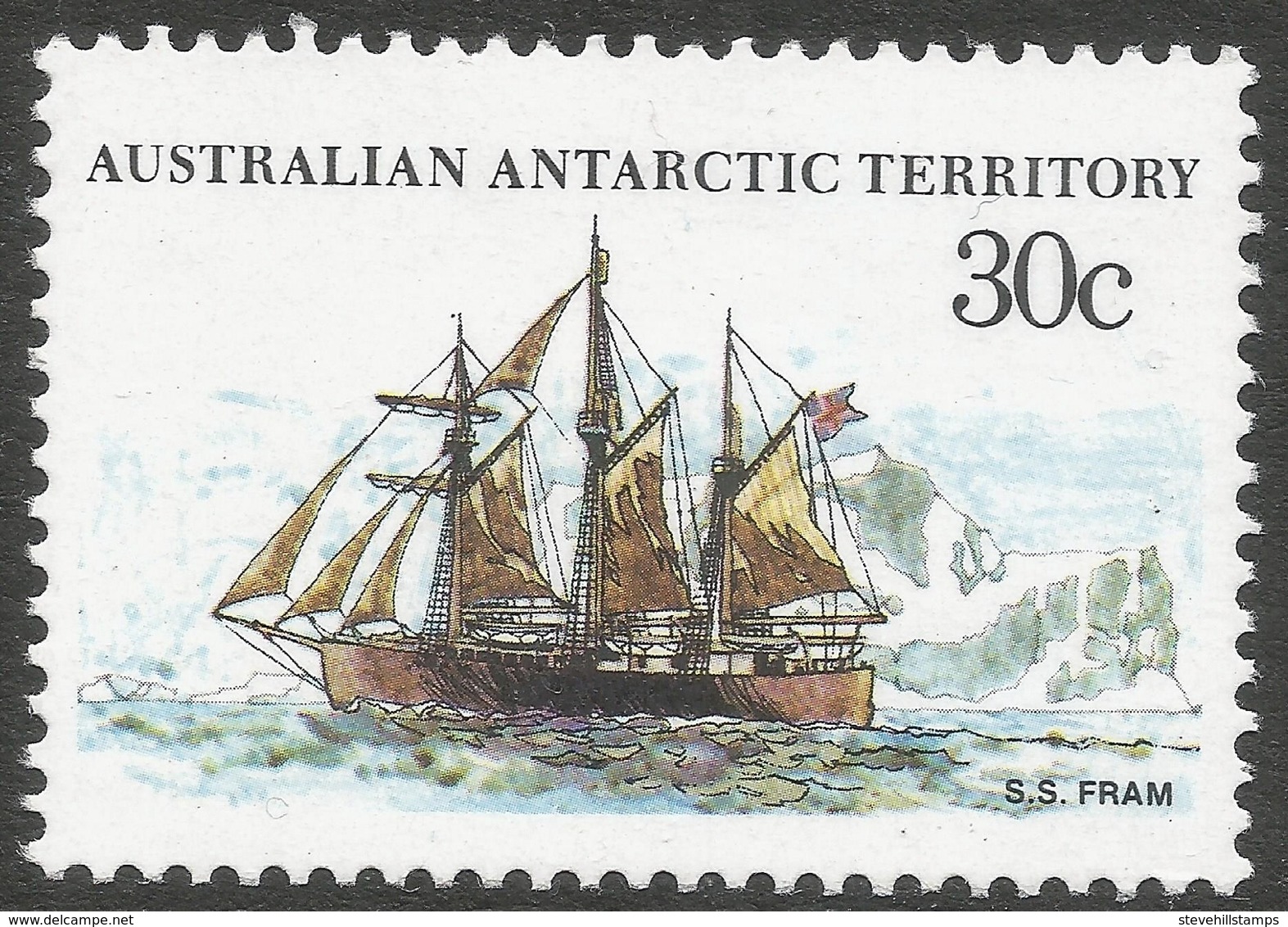 Australian Antarctic Territory. 1979 Ships. 30c MH. SG 46 - Unused Stamps