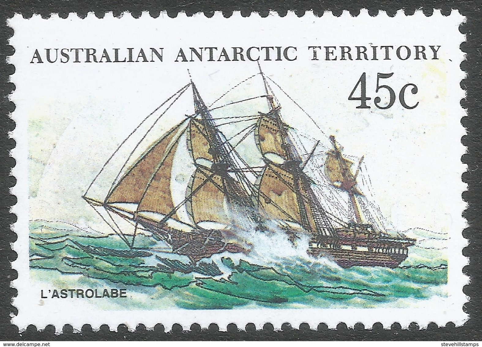 Australian Antarctic Territory. 1979 Ships. 45c MH. SG 49 - Unused Stamps