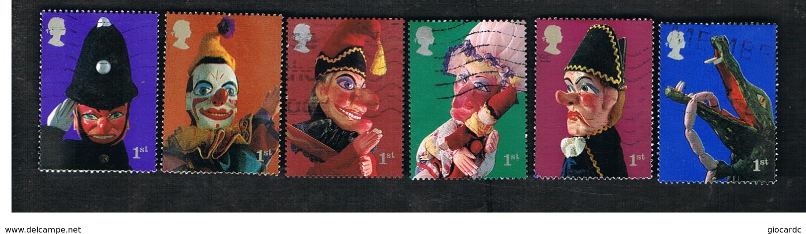 GRAN BRETAGNA.GREAT BRITAIN -  SG 2224.2229  -  2001 PUNCH & JUDY  SHOW PUPPETS (COMPLET SET OF 6) - USED - Usati