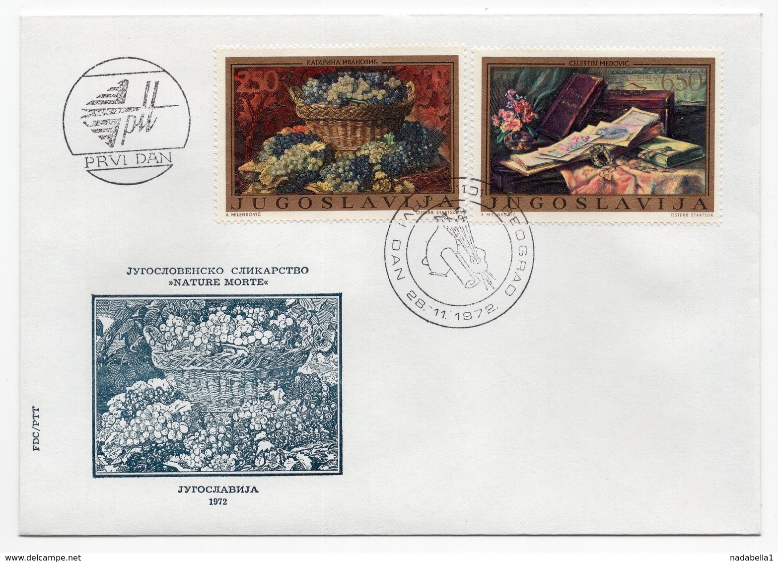 YUGOSLAVIA, FDC, 28.11.1992, COMMEMORATIVE ISSUE: YUGOSLAV ART " NATURE MORTE" - FDC