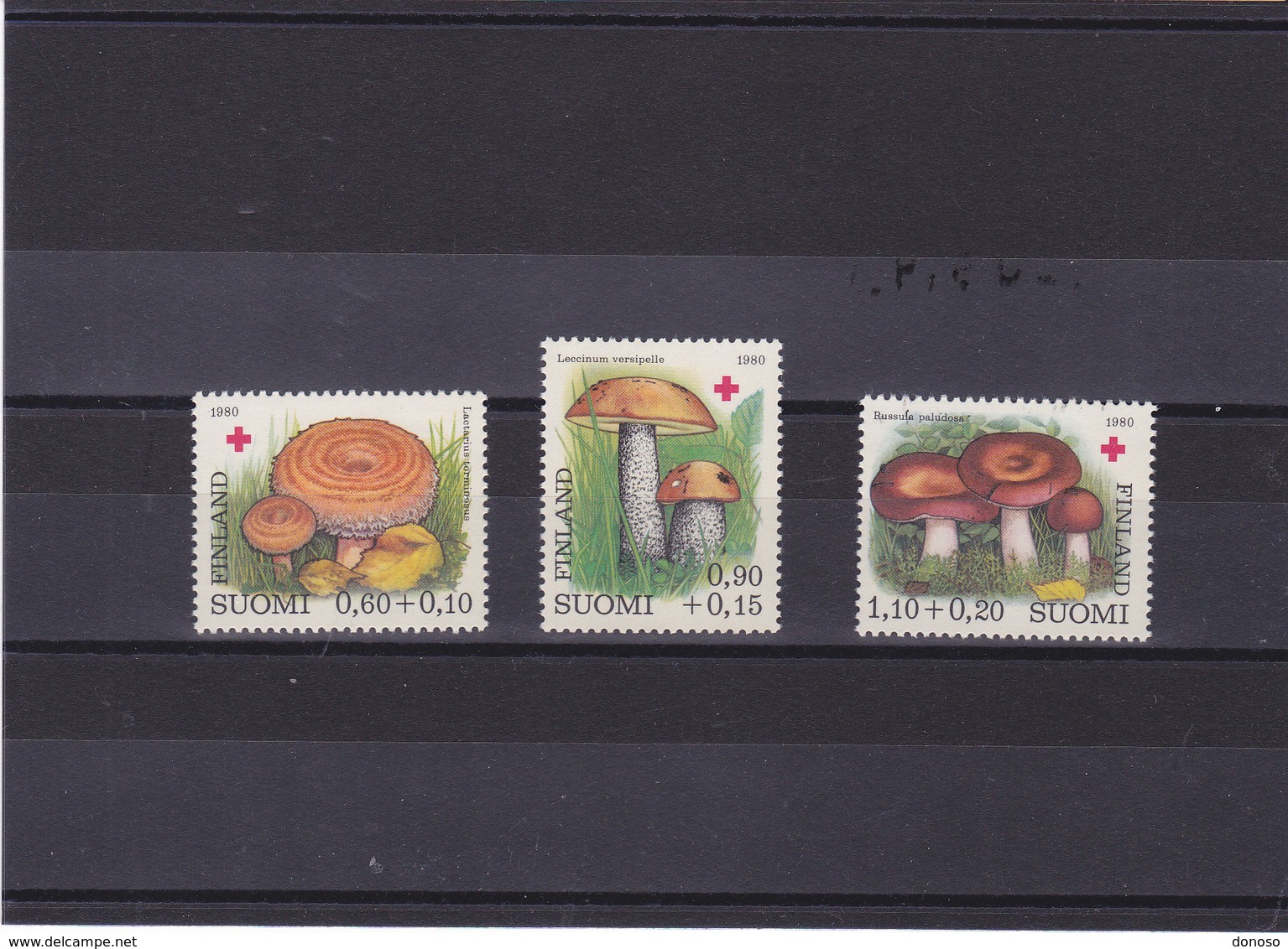 FINLANDE 1980 CHAMPIGNONS CROIX ROUGE Yvert 828-830 NEUF** MNH - Unused Stamps