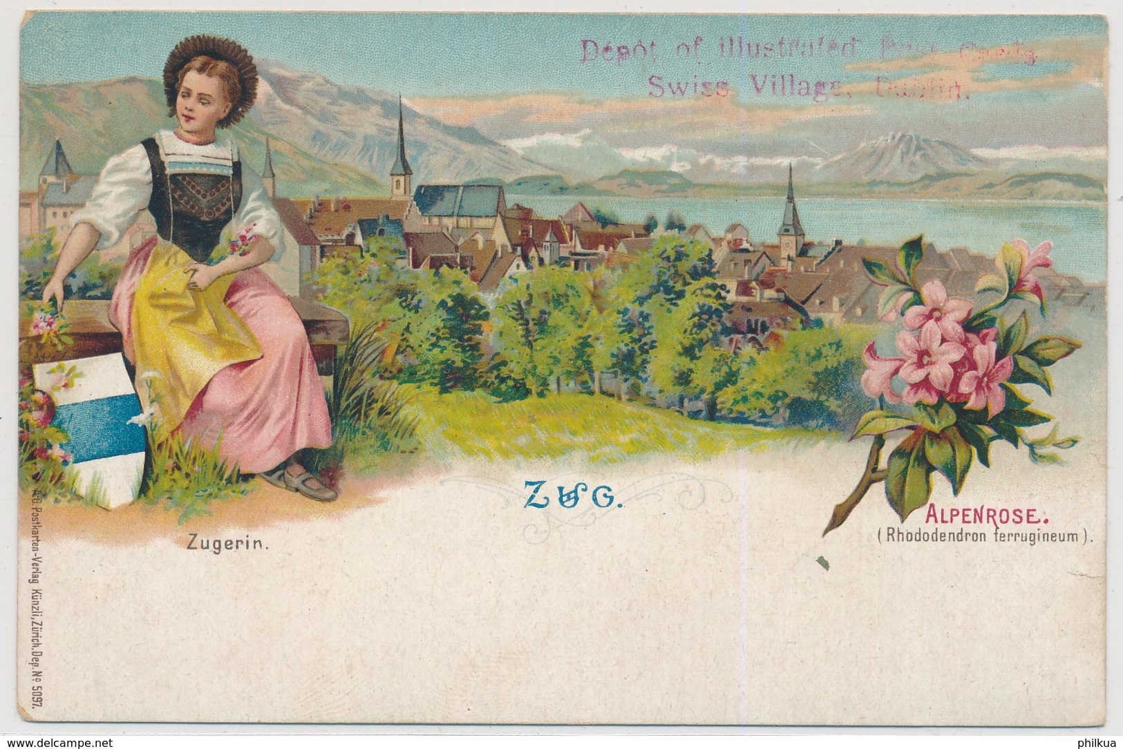 Litho - Zug Mit Zugerin - Zugo