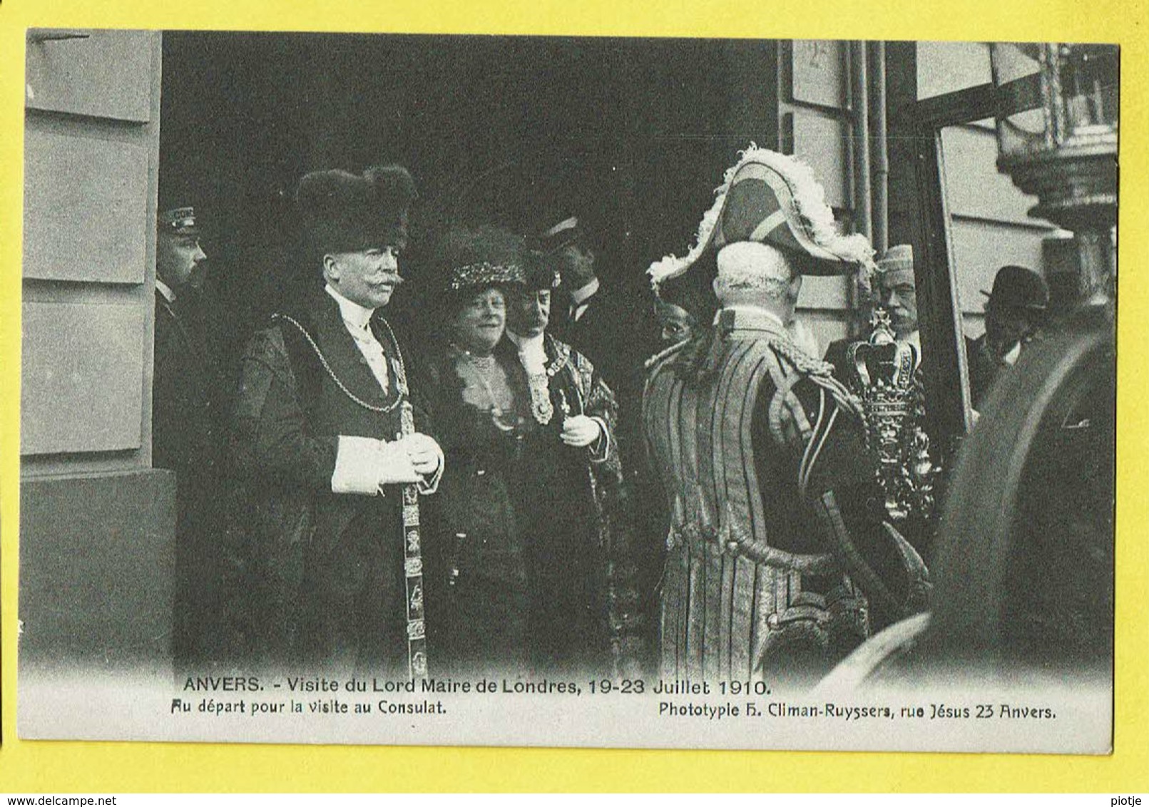 * Antwerpen - Anvers - Antwerp * (Climan Ruyssers) Visite Lord Maire De Londres 19-23 Juillet 1910, Koets, TOP, Unique - Antwerpen