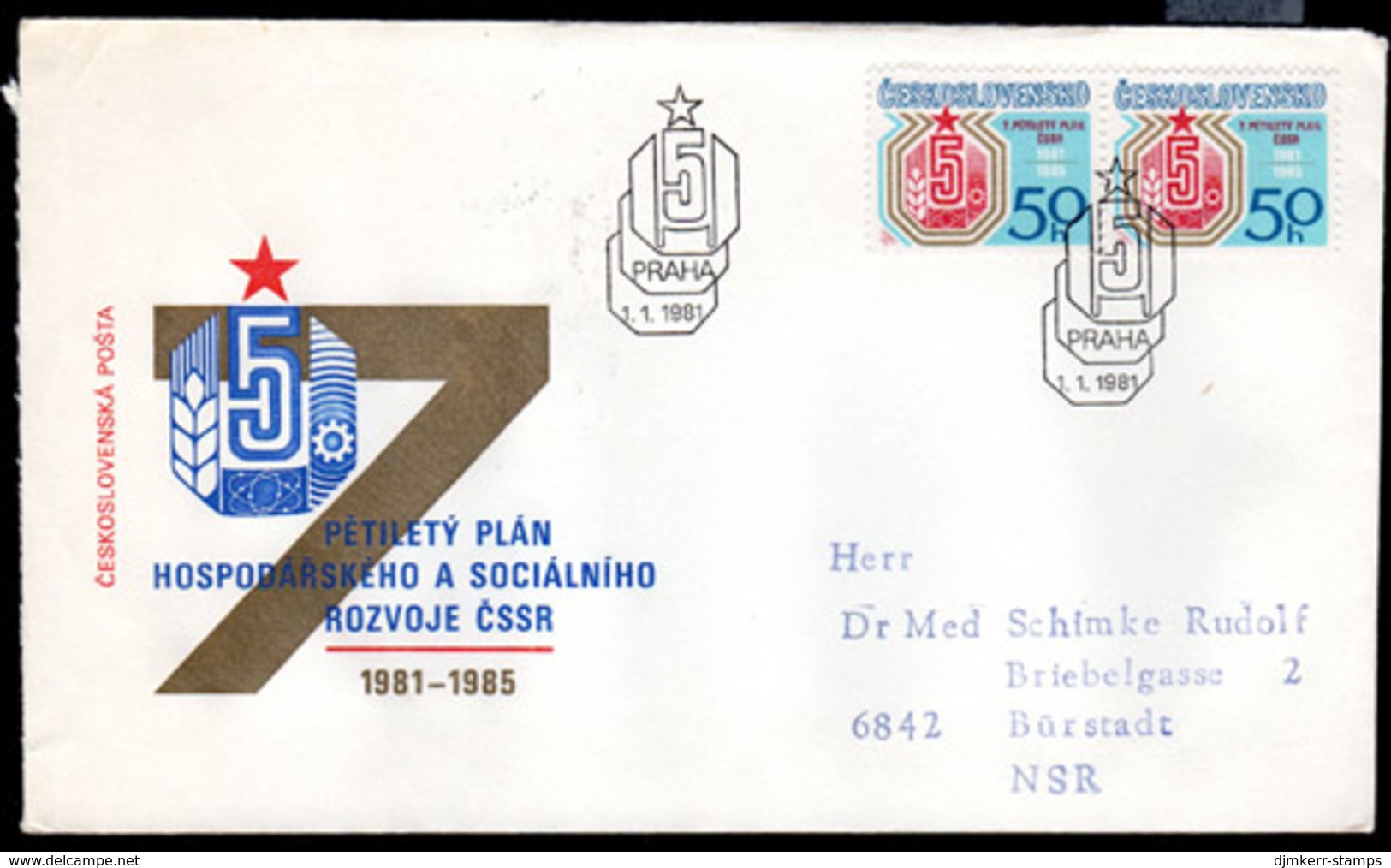 CZECHOSLOVAKIA 1981 5-Year Plan FDC.  Michel 2596 - FDC