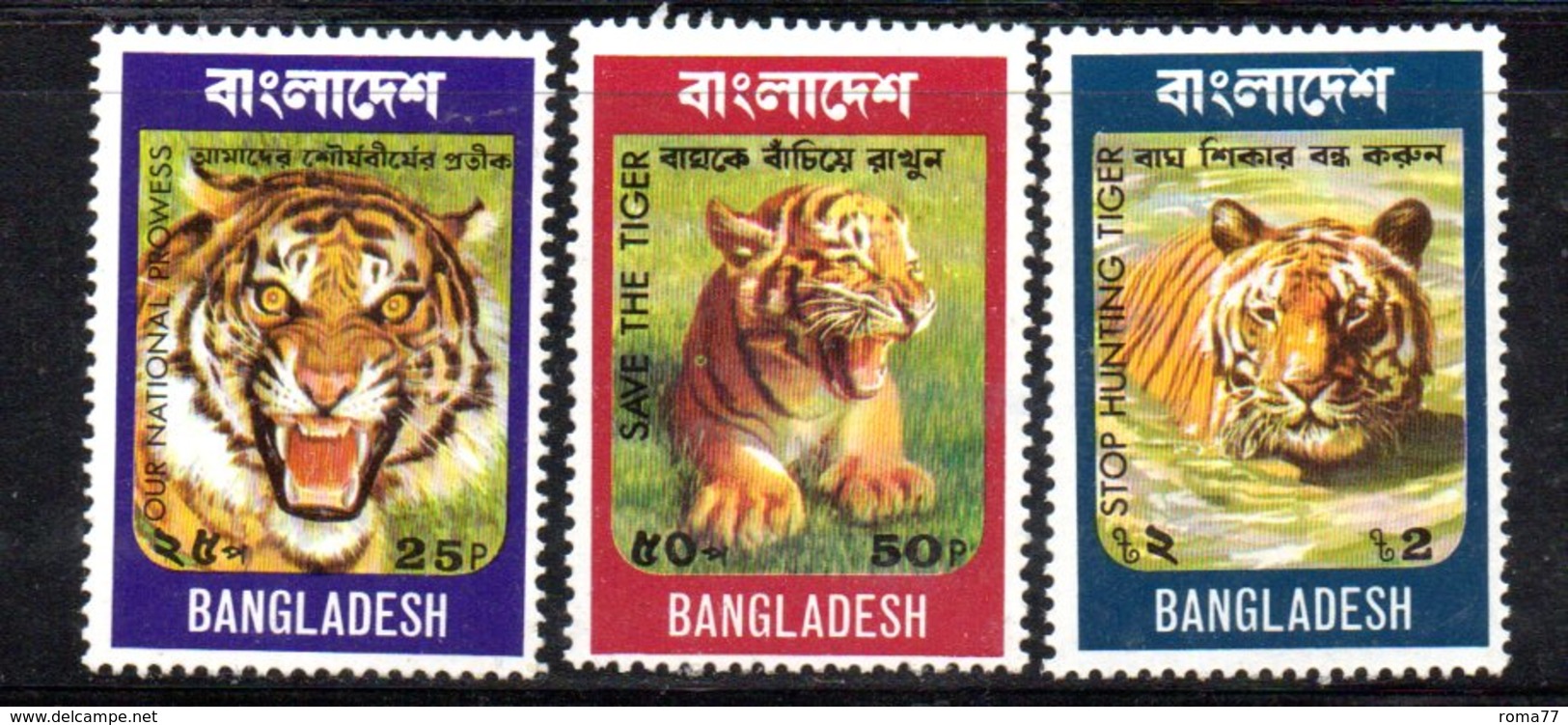 APR600 - BANGLADESH 1974 , Yvert Serie N. 56/58  ***  Tigri - Bangladesh