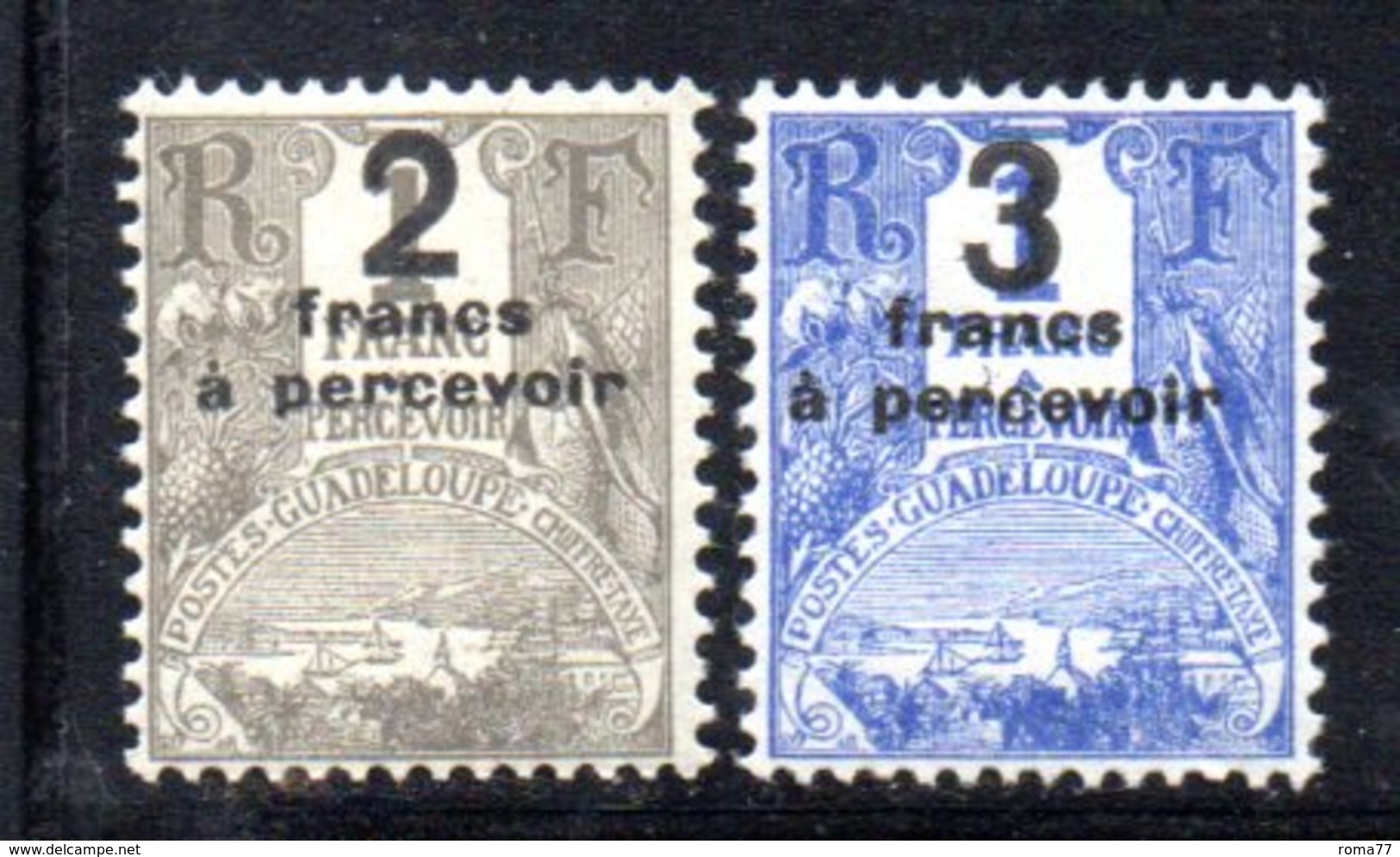 APR601 - GUADELOUPE 1926 , TASSE Yvert Serie N. 23/24  *  Linguellati - Segnatasse