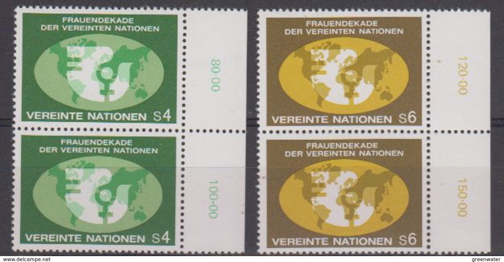 UNO Wien 1980 Frauendekade 2v (pair) ** Mnh (42479A) - Unused Stamps