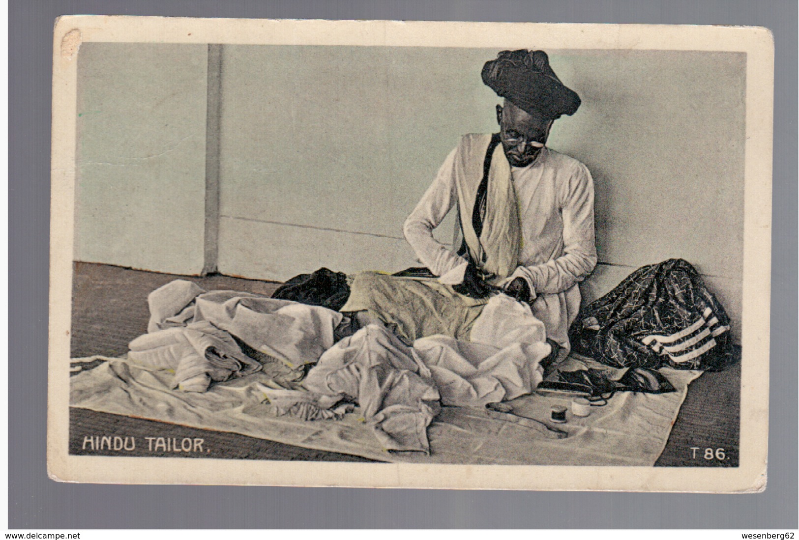 INDIA Hindu Tailor Ca 1915 OLD PHOTO POSTCARD - India