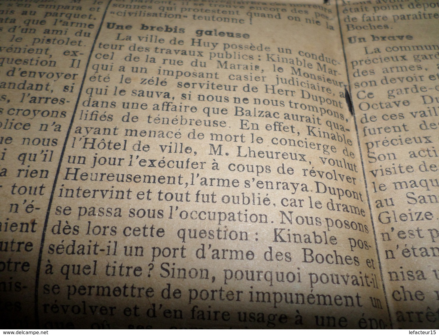 Huy- Waremme La Resistance Belge  Du 30/09/1944 Journal Du FI - Autres & Non Classés