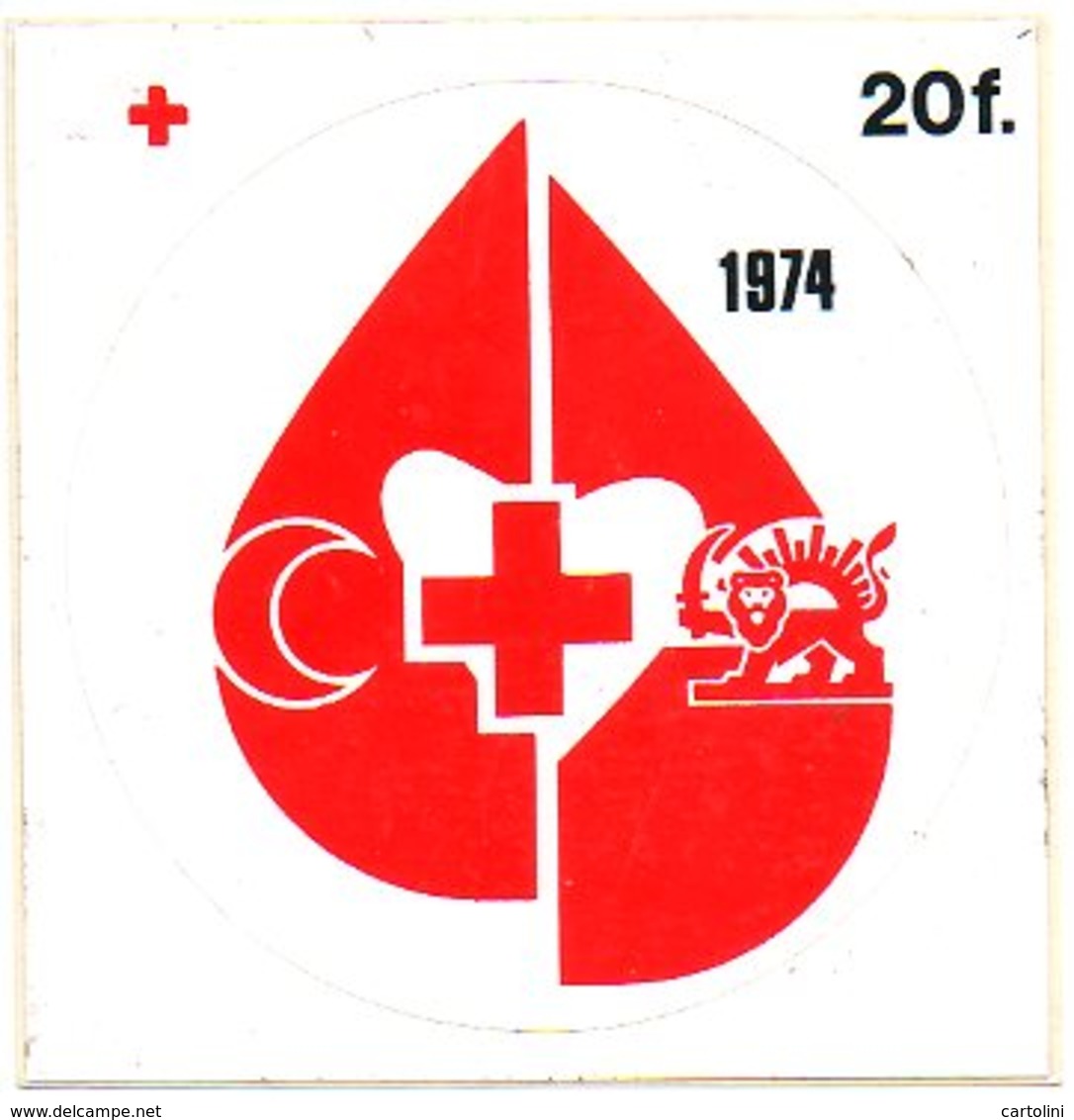 Rode Kruis 1974 Croix Rouge Red Cross Rote Kreuz Sticker Autocollant - Andere & Zonder Classificatie