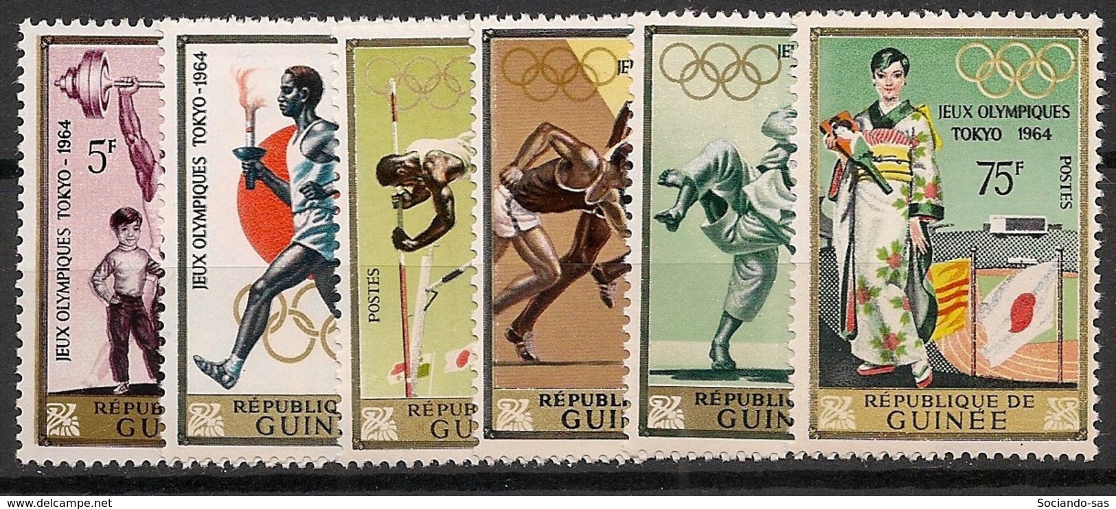 Guinée - 1964 - N°Yv. 217 à 222 - Olympics / Tokyo 64 - Neuf Luxe ** / MNH / Postfrisch - Sommer 1964: Tokio