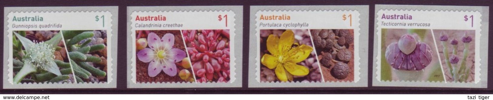 AUSTRALIA • 2017 • Succulents - Peel And Stick • MNH (4) - Nuovi