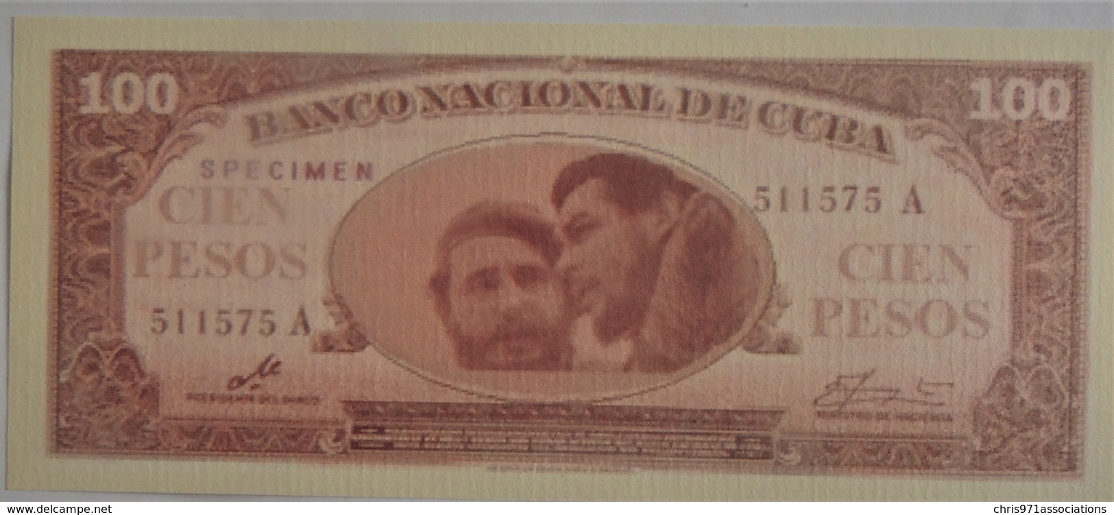 Trés Rare Billet De Cuba 100 Pesos 1960 Ou 1961 Spécimen Neuf/UNC Signé Par Le Che NON REPERTORIE - Cuba