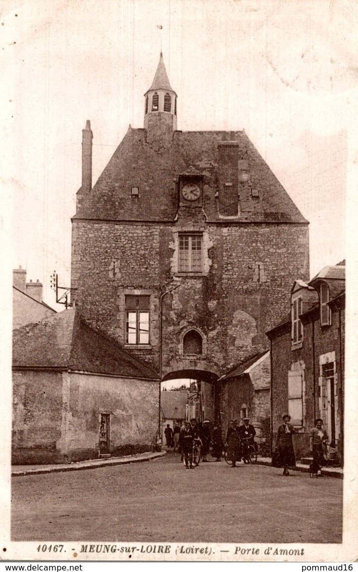 CPSM Meung-sur-Loire Porte D'amont - Animée - Autres & Non Classés