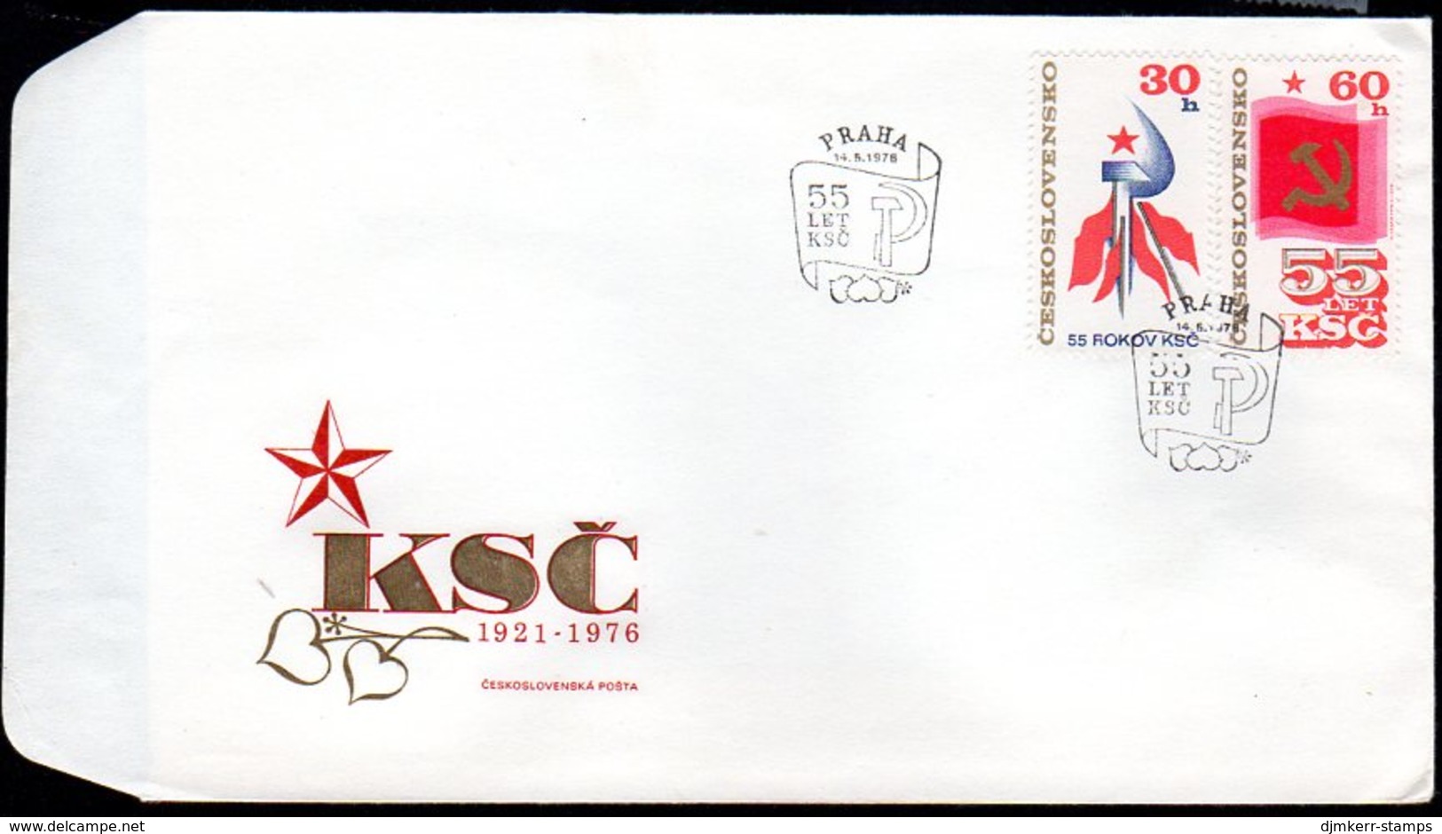 CZECHOSLOVAKIA 1976 Communist Party FDC.  Michel 2321-22 - FDC