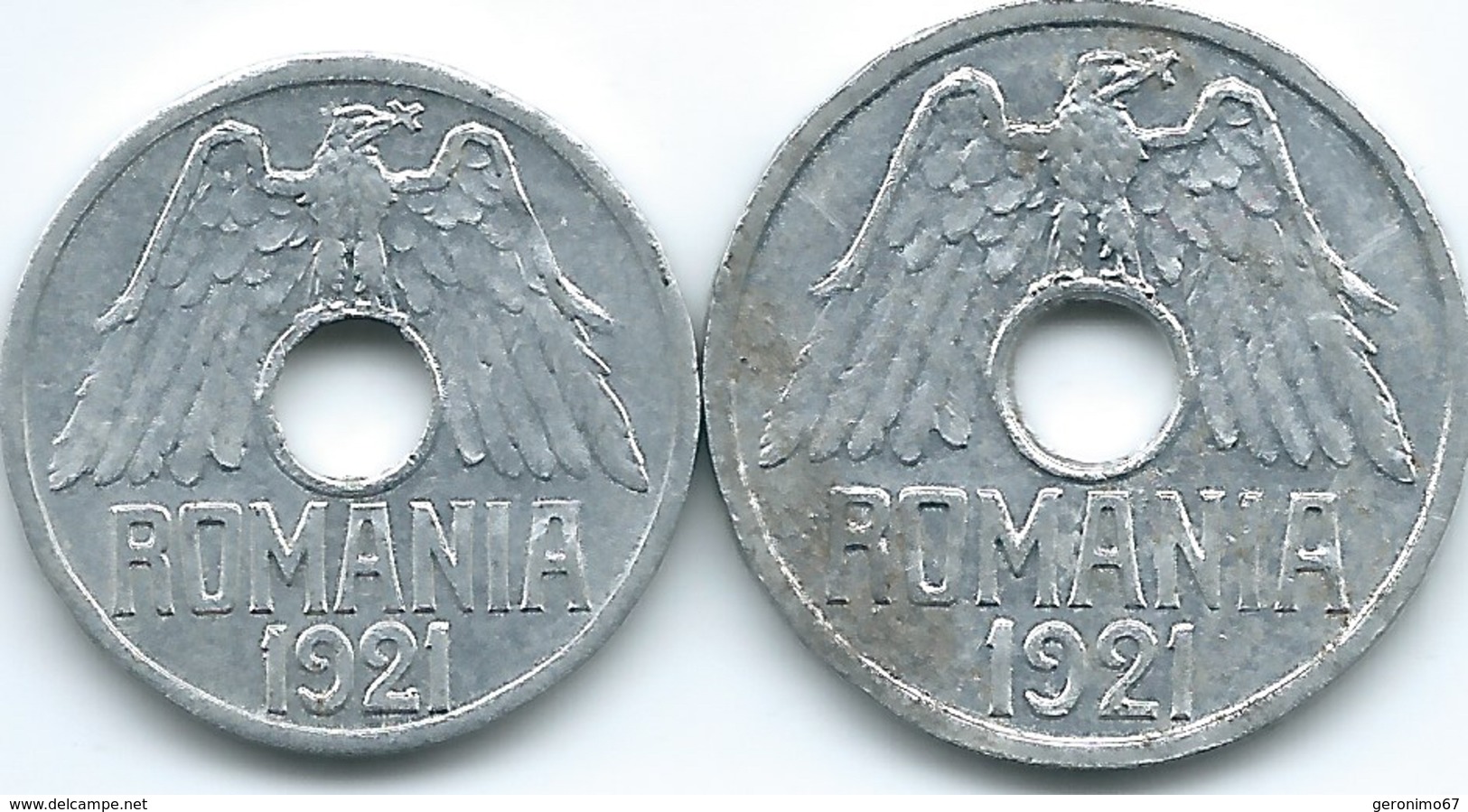 Romania - 1921 - Ferdinand I - 25 & 50 Bani (KMs 44 & 45) - Roumanie