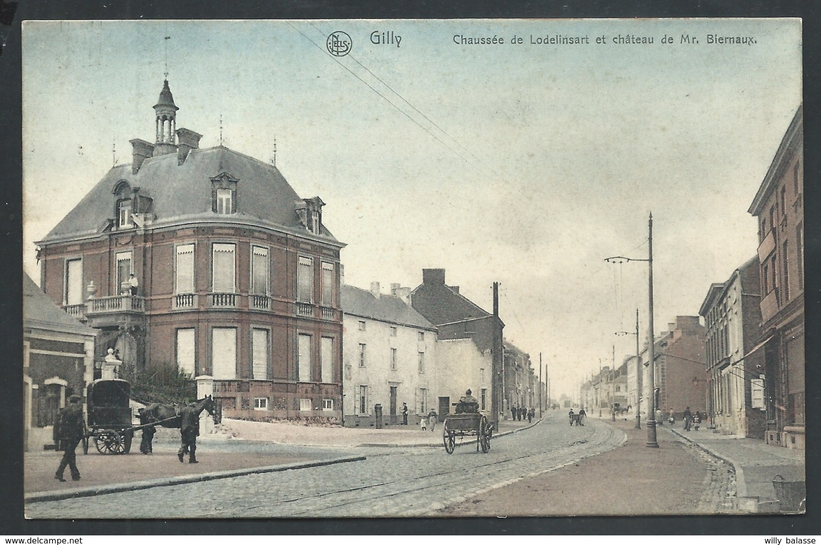 +++ CPA - Gilly - Chaussée De Lodelinsart Et Château De Mr Biernaux - Nels Couleur 1908 - Série 106 N° 34  // - Charleroi