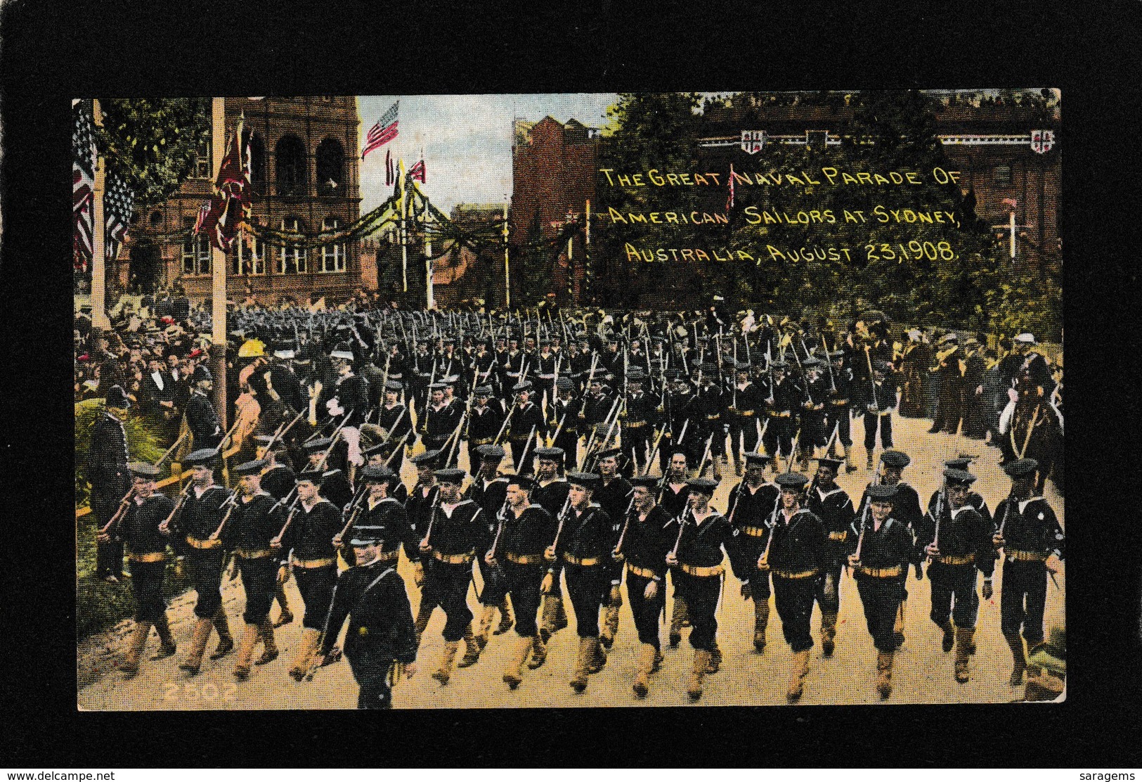 Sydney,Australia-Great Naval Parade Of American Soldiers, Aug 23,1908 - Antique Postcard - Altri & Non Classificati