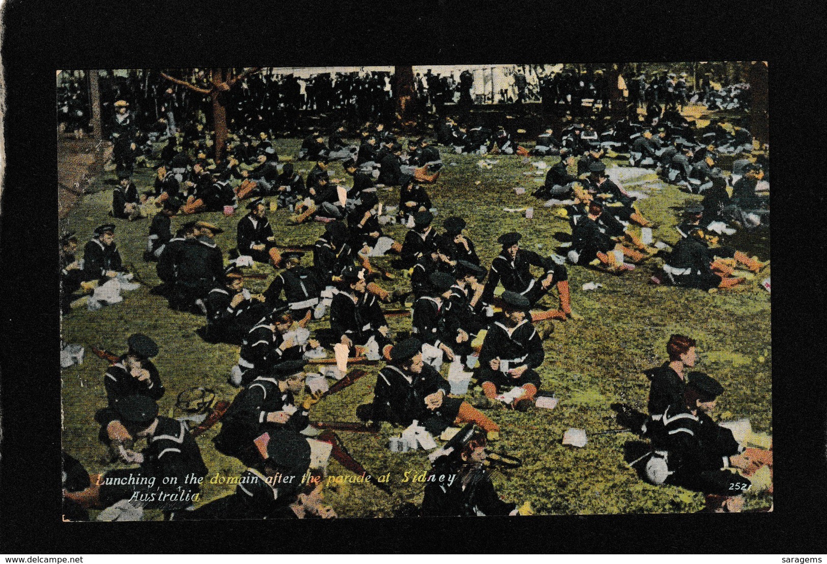 Sydney,Australia-Lunching On The Domain After The Parade, Aug 23,1908 - Antique Postcard - Altri & Non Classificati