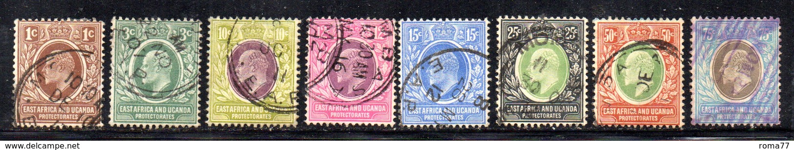 APR614 - AFRICA ORIENTALE BRITANNICA 1907,  La Serie Yvert 124/132 Usata Priva Del Solo N. 126 . Multi CA  (2380A) Cents - Africa Orientale Britannica