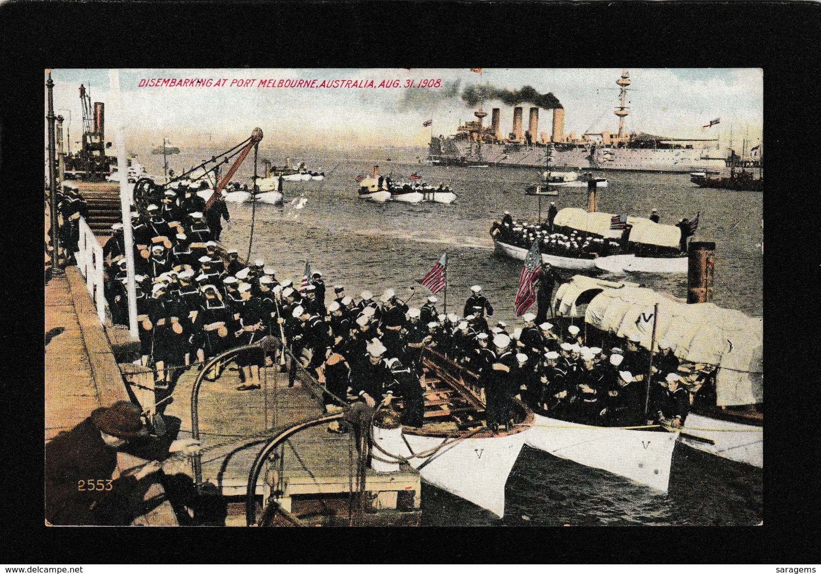 Melbourne,Australia-Disembarking At Port Melbourne, Aug 31,1908 - Antique Postcard - Altri & Non Classificati