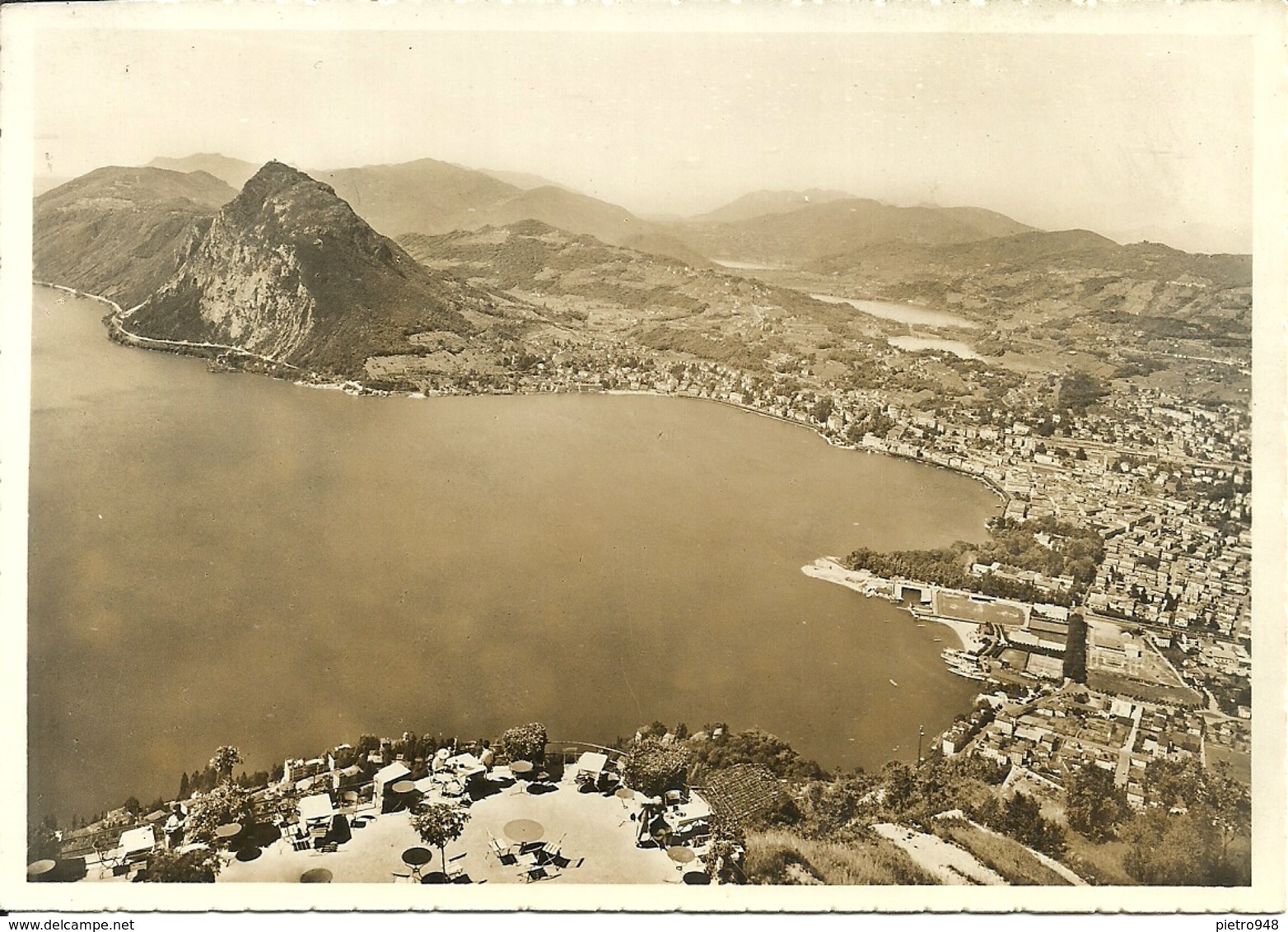 Lugano (Ticino, Svizzera) Kulm Terasse E Monte Brè, Veduta Aerea, Aerial View, Vue Aerienne - Lugano