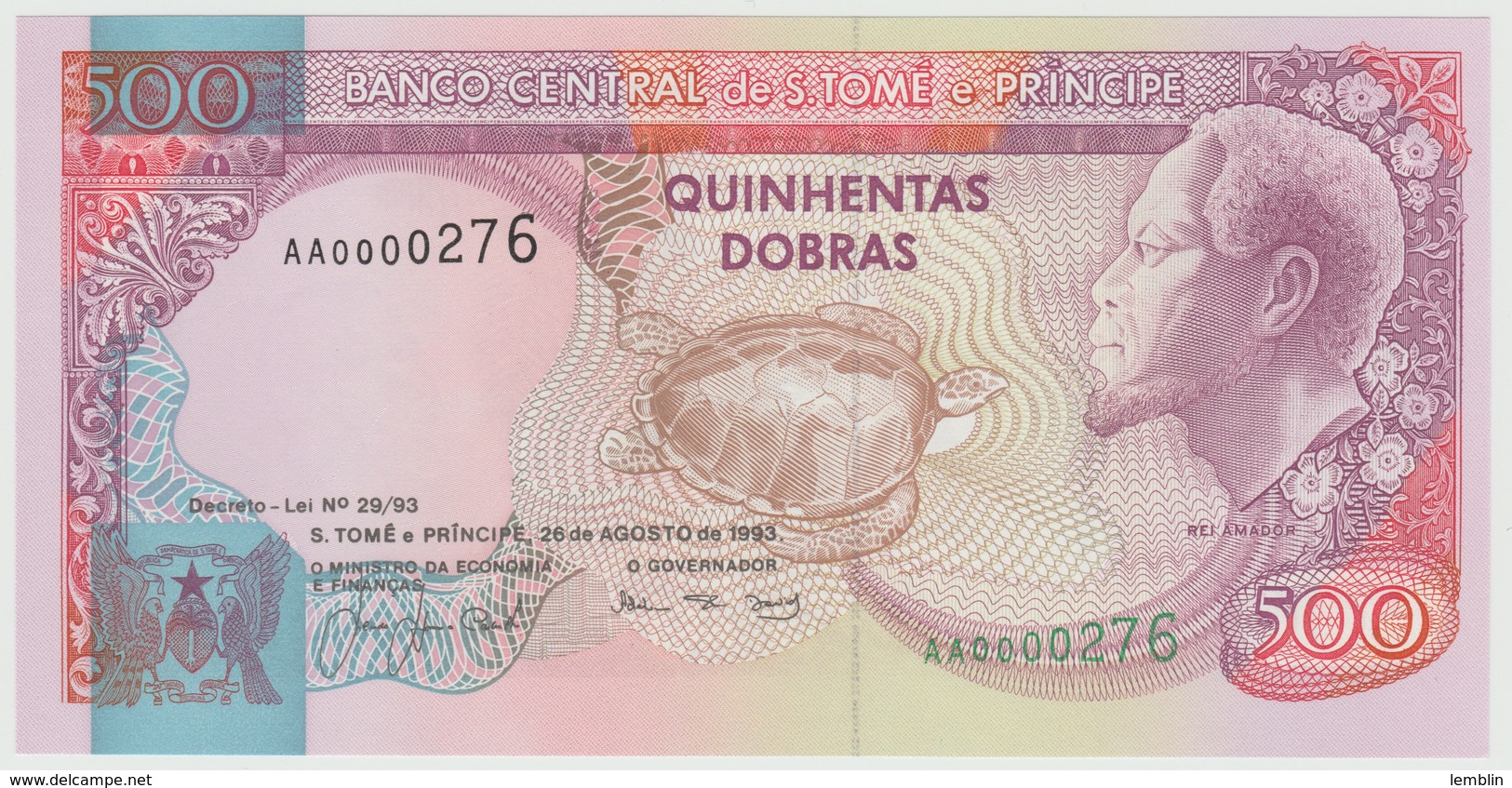 500 DOBRAS 1993 - San Tomé Y Príncipe