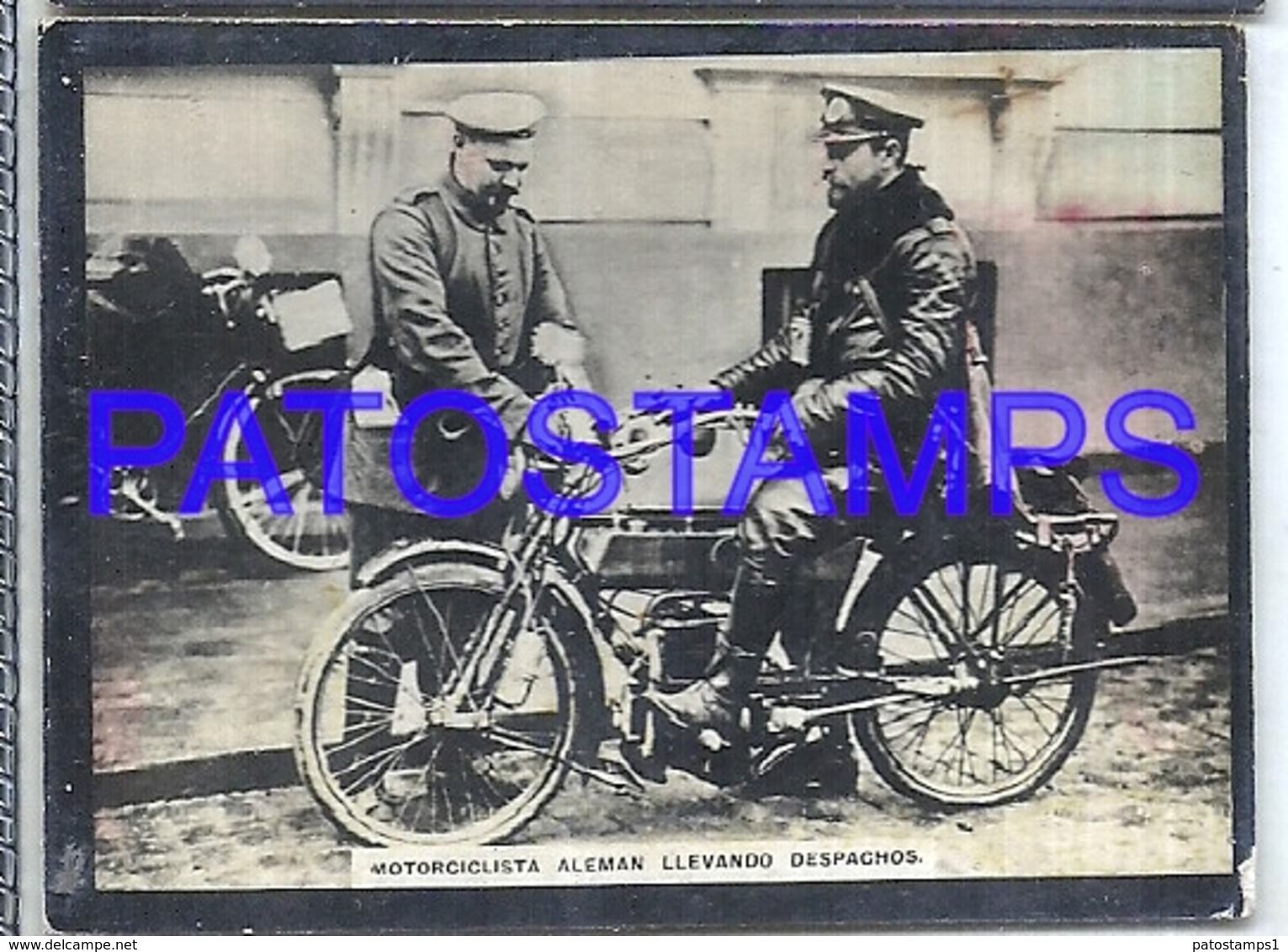 110927 GERMANY MARATHON MOTORCYCLIST & SOLDIER IN BELGIUM  FIGURITA ALBUM OBSEQUIO DE SUSINI THREE 3 NO POSTAL POSTCARD - Other & Unclassified