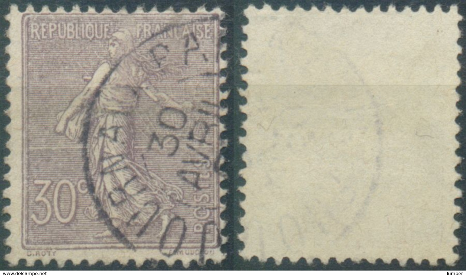 Frankreich, Mi.Nr. 112 Gestempelt, Säerin, 30 Centimes - 1903-60 Säerin, Untergrund Schraffiert