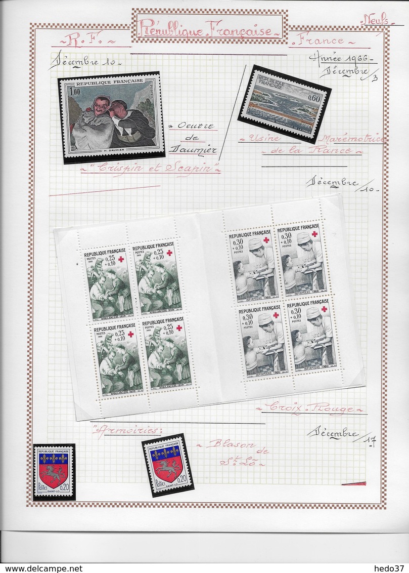 France collection timbres neufs ** - 1966/1969 - 33 scans