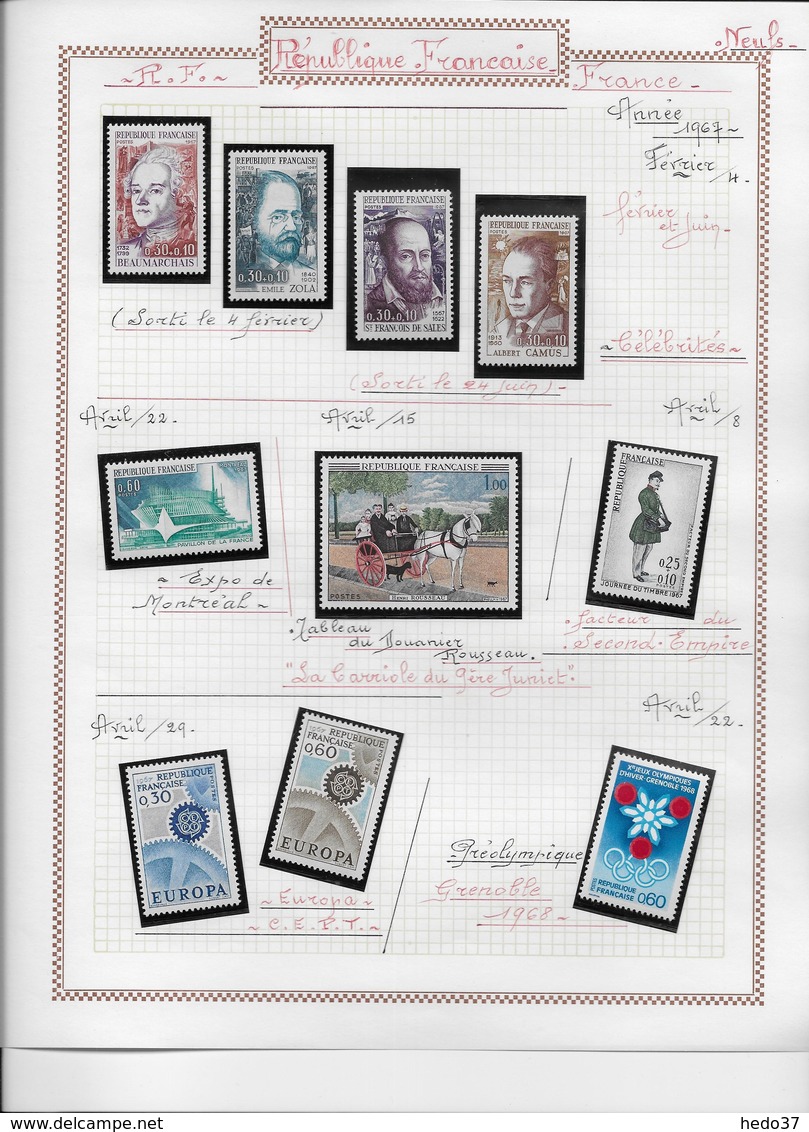 France collection timbres neufs ** - 1966/1969 - 33 scans