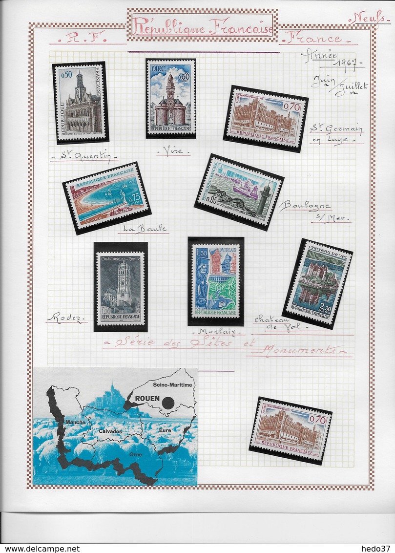 France collection timbres neufs ** - 1966/1969 - 33 scans