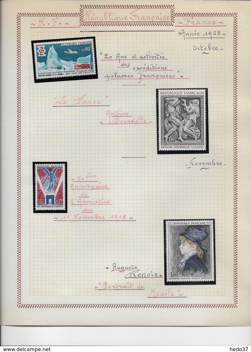 France collection timbres neufs ** - 1966/1969 - 33 scans