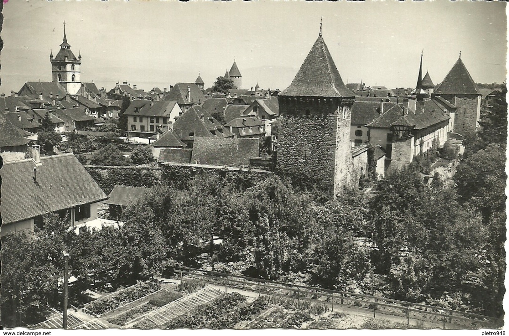 Estavayer Le Lac (Fribourg, Svizzera) Vue Panoramique Et Chateau, Scorcio Panoramico E Castello, The Castle - Estavayer