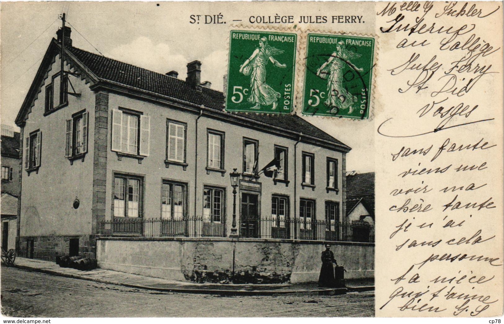 SAINT DIE (88) Le Collège Jules Ferry - Bon état - Belle Carte Postée - Saint Die