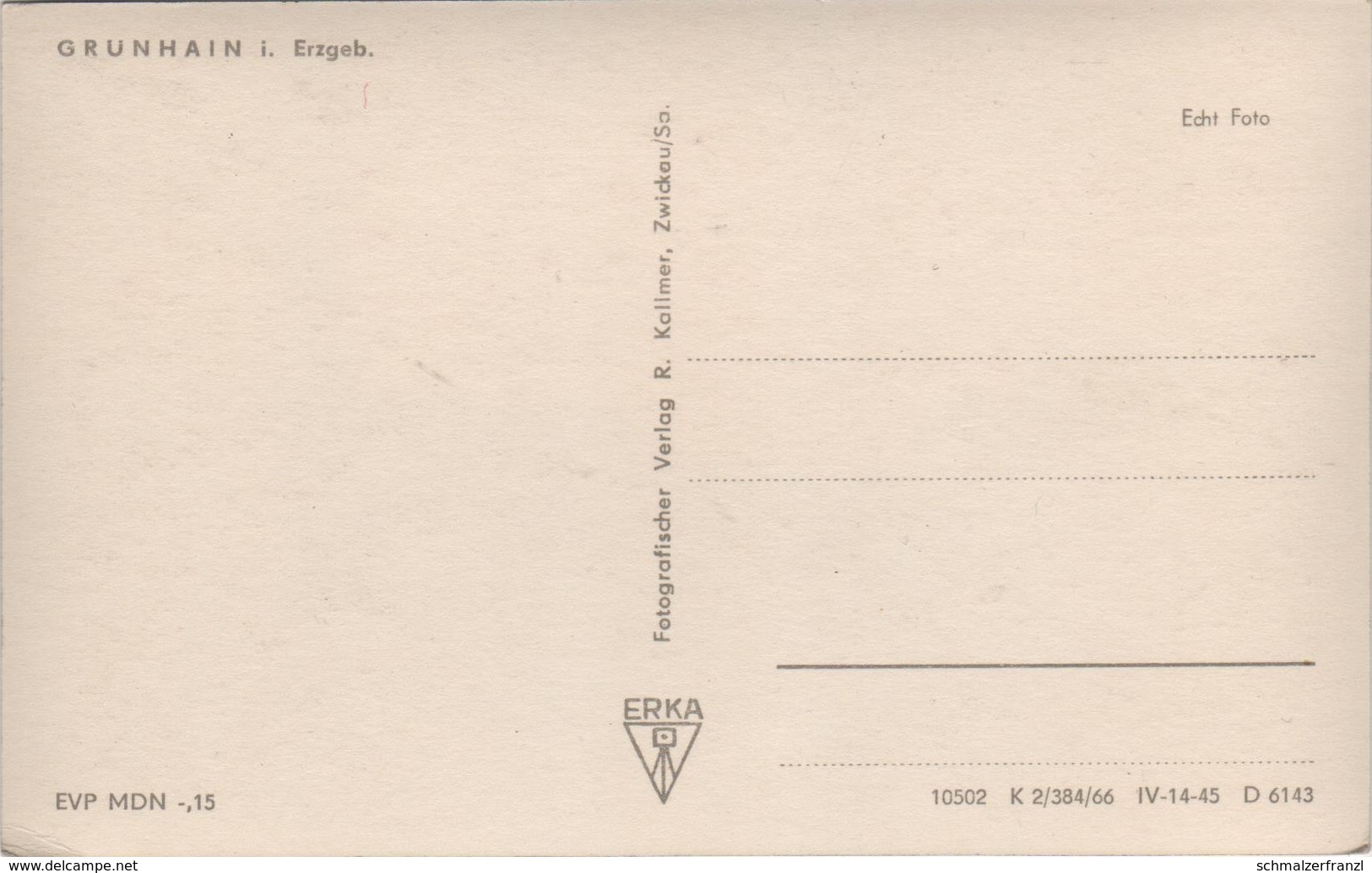 AK Grünhain Bäckerei Ikarus A Beierfeld Aue Schwarzenberg Lauter Bernsbach Elterlein Raschau Schwarzbach Erzgebirge DDR - Gruenhain