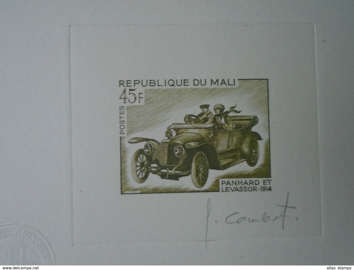 Mali 1968 - Automobile " Panhard-Levassor 1914 ", Yvert# 114 , Scott#112  - Epreuve D'Artiste - RARE ! - Mali (1959-...)