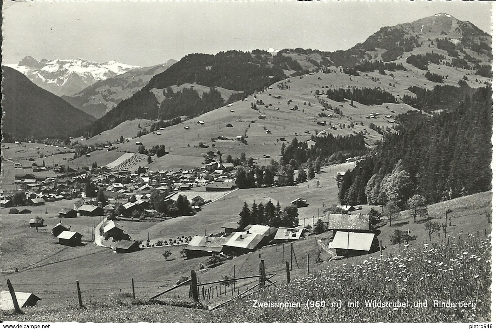 Zweisimmen (Berne, Svizzera) Mit Wildstrubel Und Rinderberg, Vue Generale, General View, Gesamtansicht - Berna