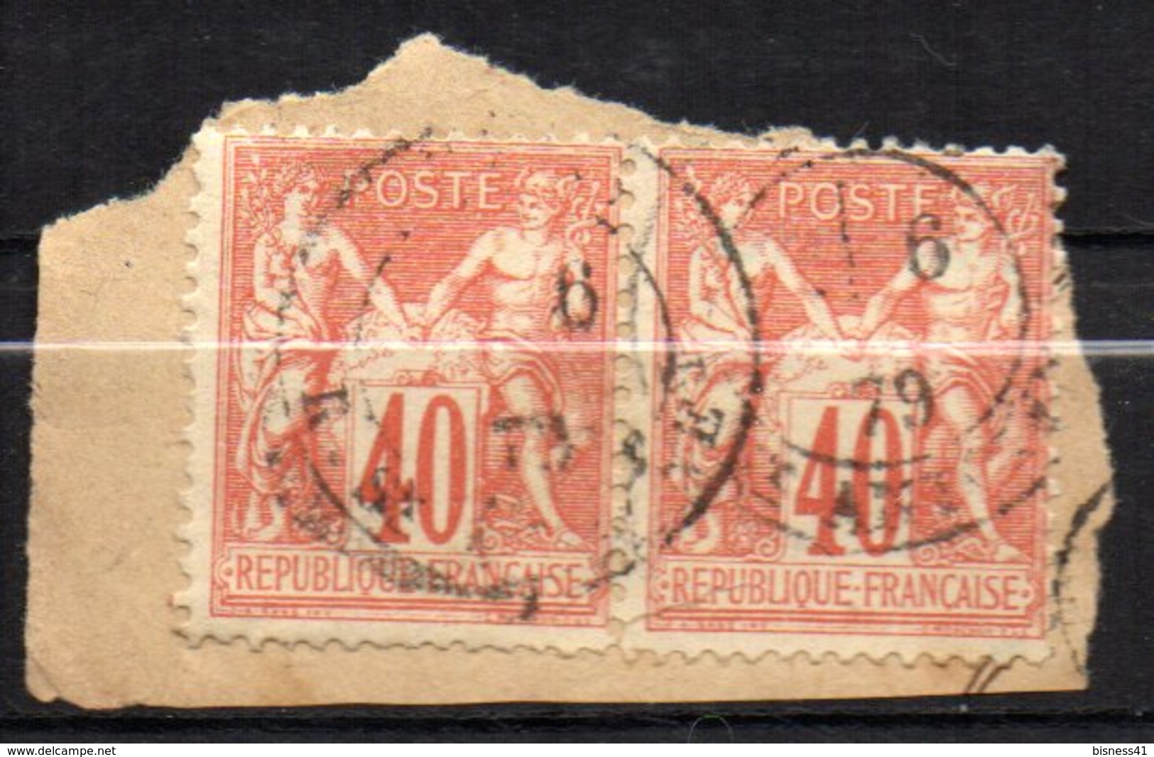 France Sage N° 70 En Paire Oblitéré  1879 Sur Fragment - 1876-1878 Sage (Type I)
