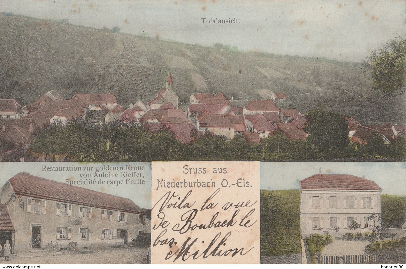 CPA 68 NIEDERBURBACH GRUSS AUS     O.-ELS. MULTIVUES - Huningue