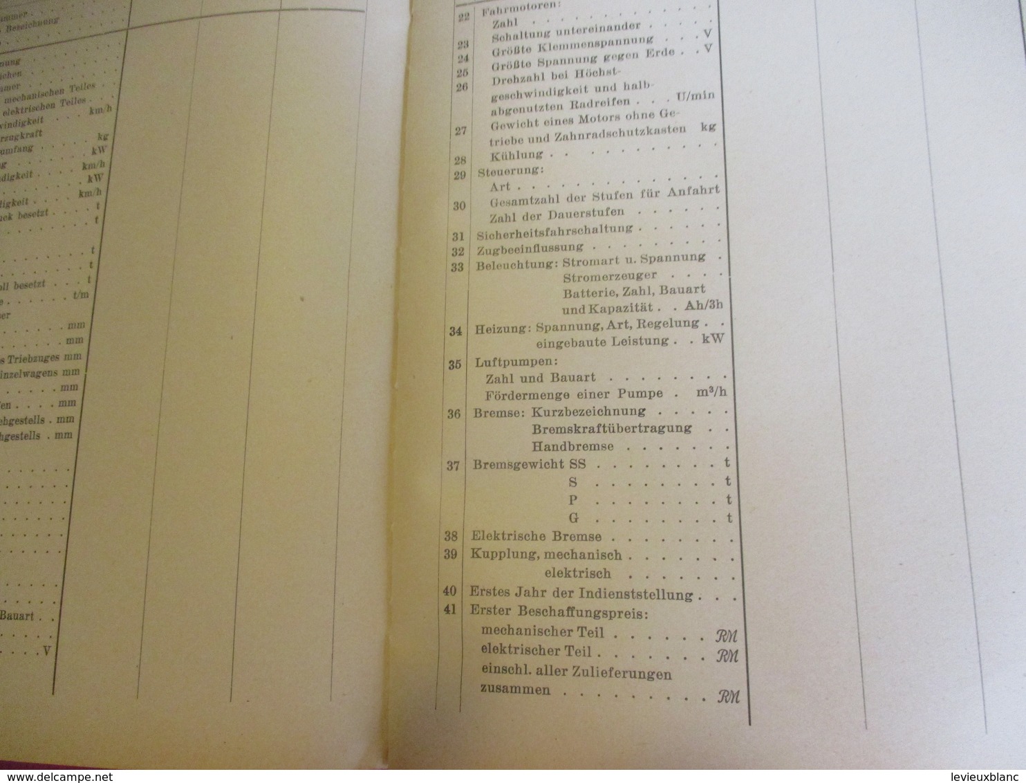 Train / Brochure en Allemand/ Merkbuch fûr die Fahrzeuge der REISCHSBAHN/Locomotives électriques/1941   TRA45