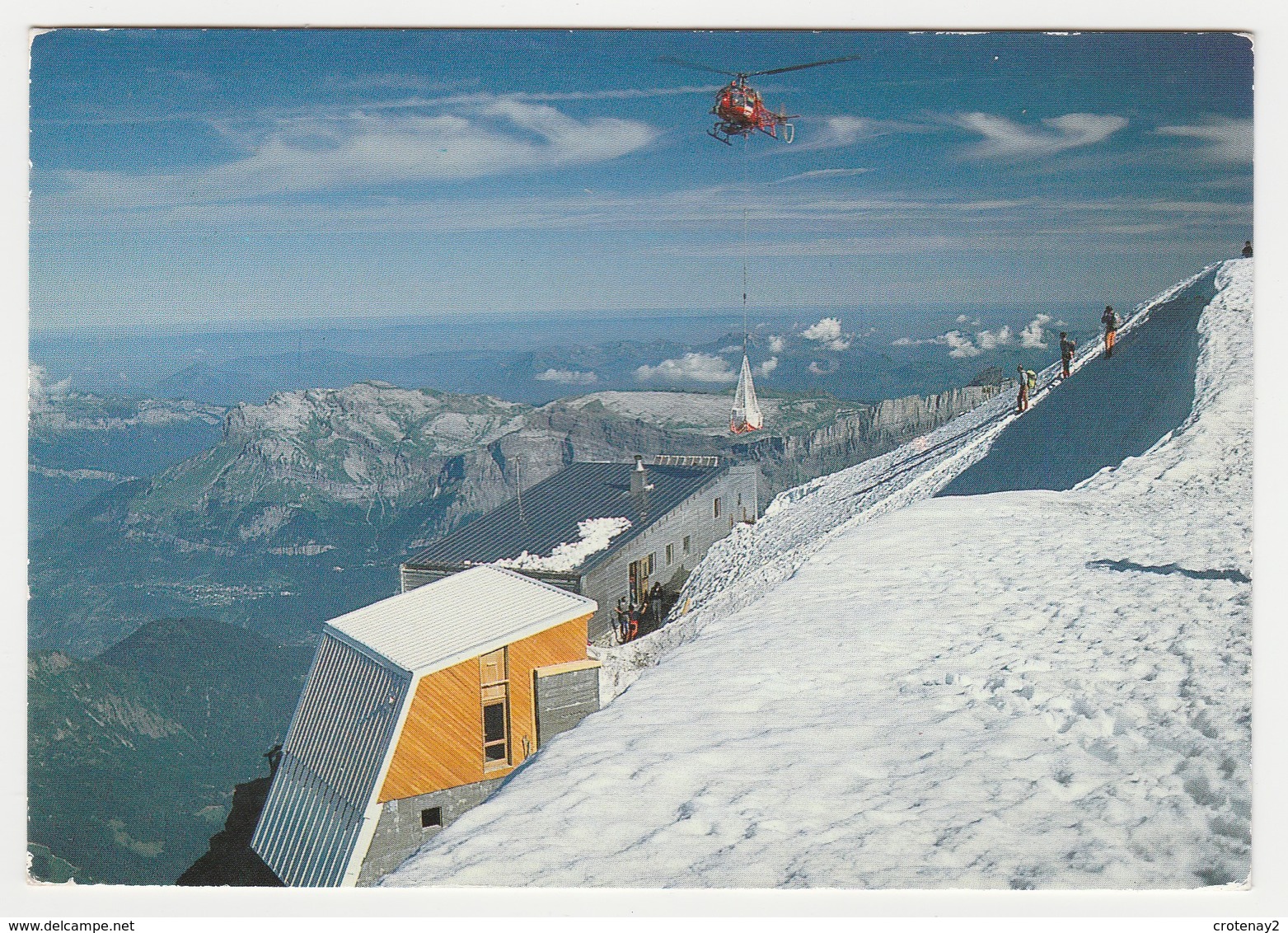 74 Mont Blanc Refuge De L'Aiguille Du Goûter En 1994 Approvisionnement Par Hélicoptère - Helicopters