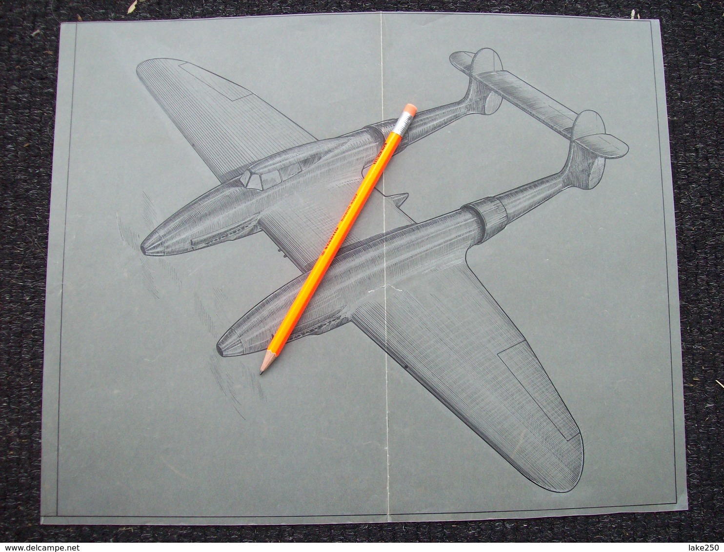 DISEGNI ORIGINALI AEREO CAPRONI CA 380 Mai Prodotto - Cutaways