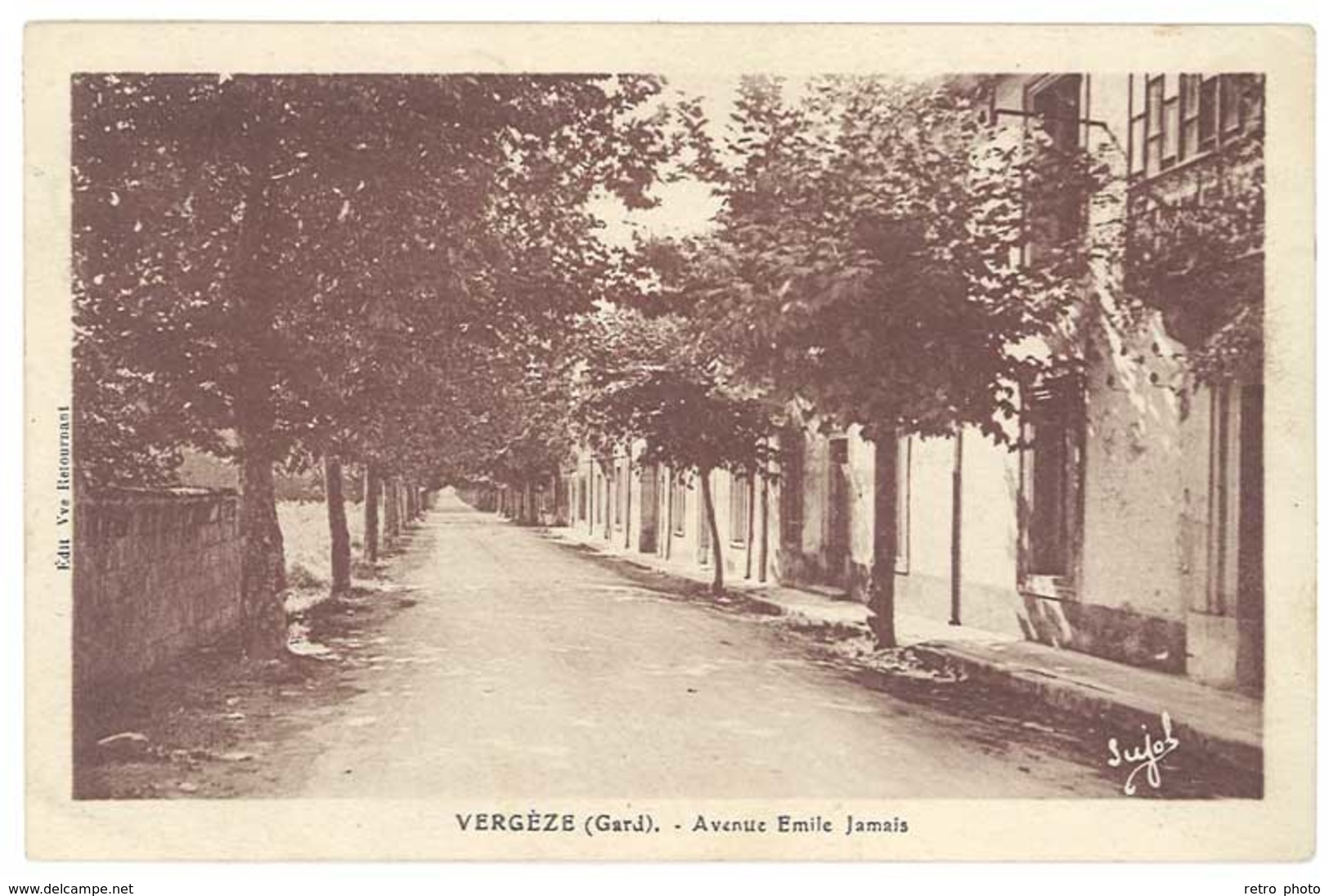 Cpa Vergèze - Avenue Emile Jamais - Vergèze